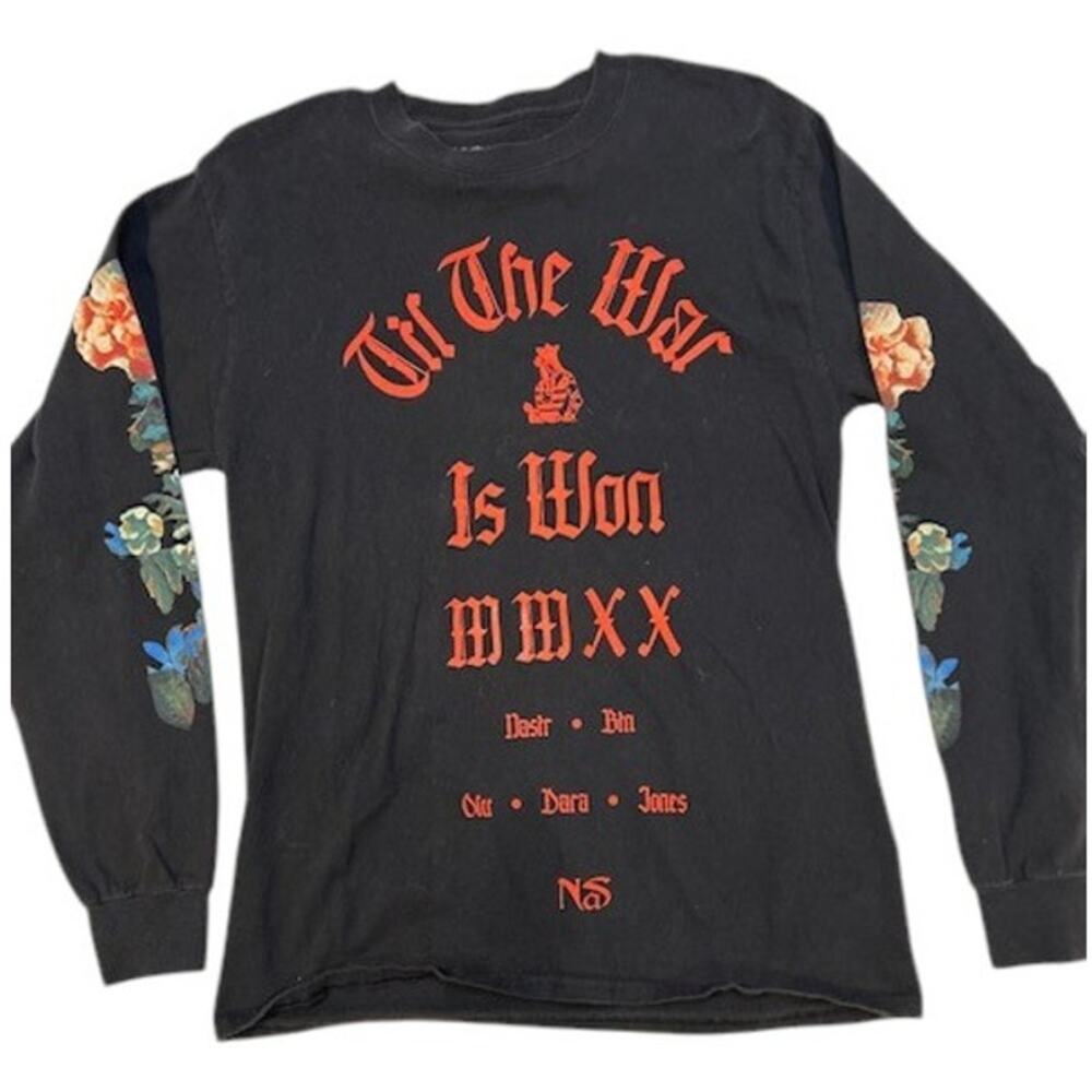 HSTRY CLOTHING Men's Kings Disease Nas T Shirt MEDIUM Long Sleeve Black